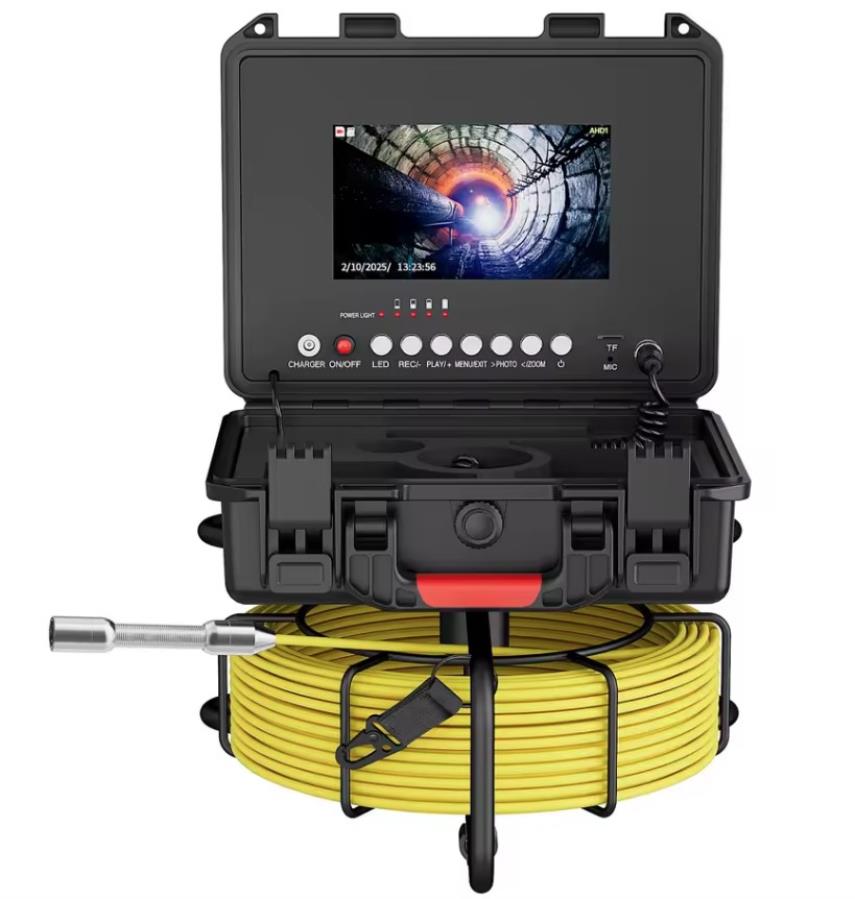 MOUNTAINONE PC97 - Cámara de inspección de tuberías VDR, pantalla 7” IPS - 20 m - Cámara 17 mm IP68 - Tarjeta SD 32 GB