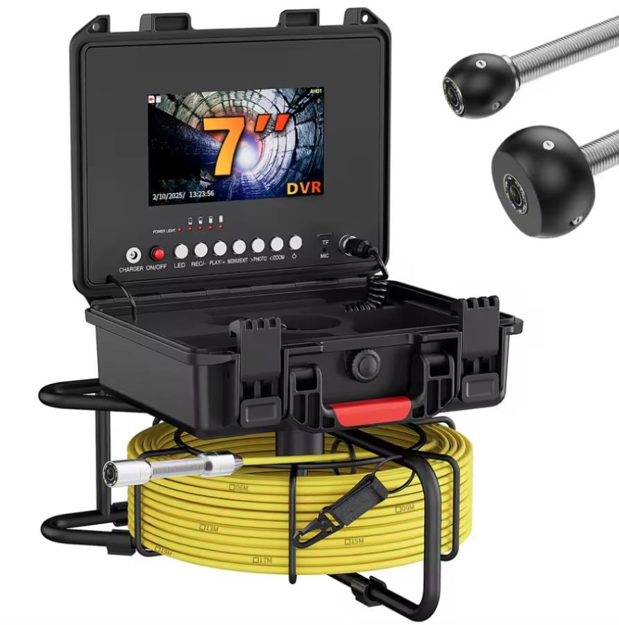 MOUNTAINONE PC97 - VDR pipe inspection camera, 7” IPS screen - 20 m cable - 17 mm IP68 camera - 32 GB SD card