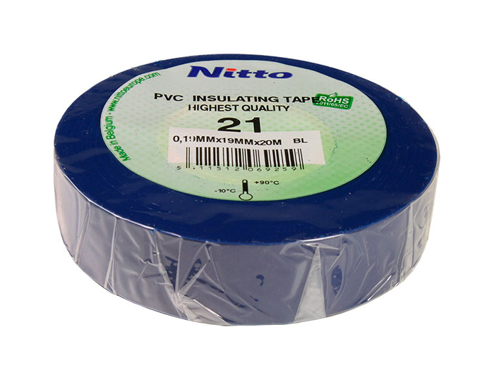 Ruban Adhésif Isolant 19 mm - 20 m - Bleu - 1045-BLPC