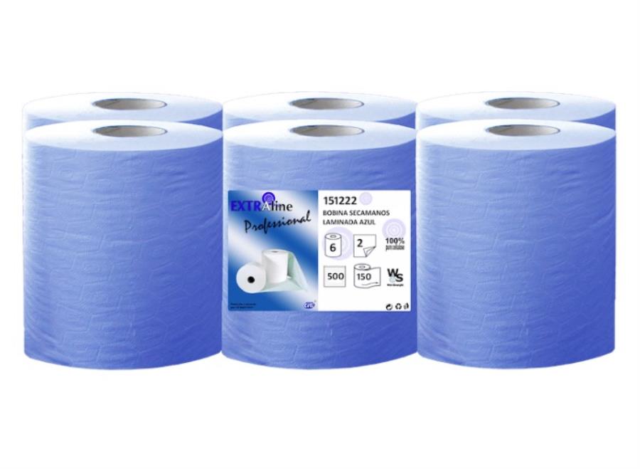 Ceti Extraline - Bobina de Celulosa Laminada de 2 Capas - 150 m - Azul - 6 Unidades - 151222