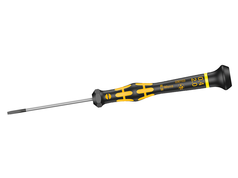 Wera 1578 A ESD Micro 0,40 x 2,0 x 60 mm - Destornillador Plano Kraftform Micro - 05030103001