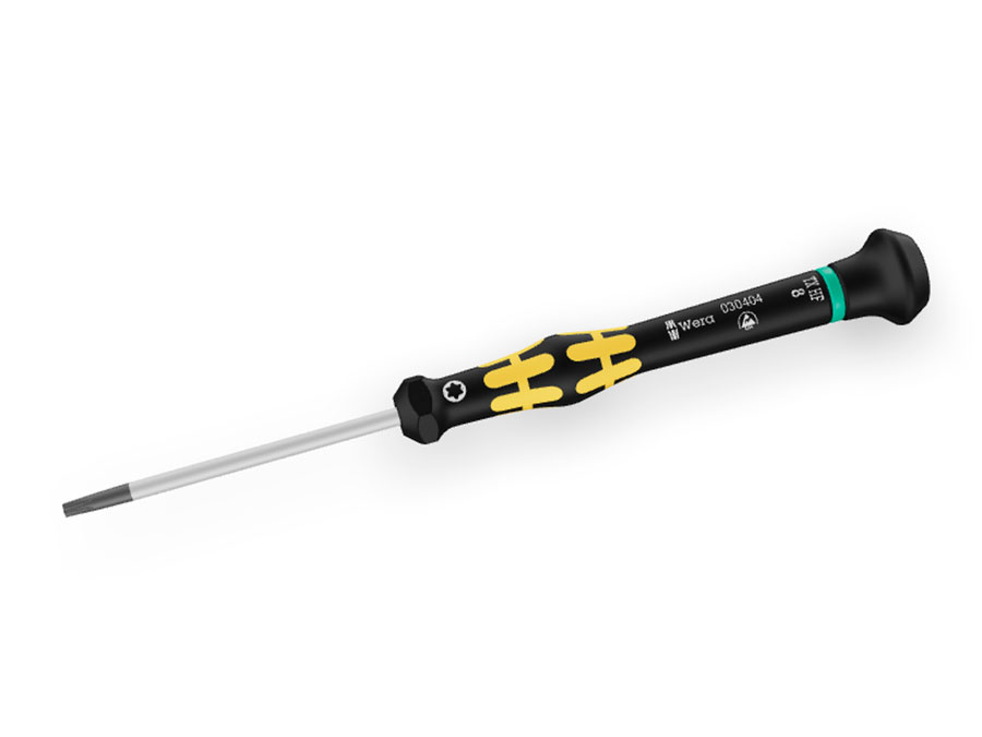 Wera 1567 ESD Micro HF TX 8 x 60 mm - Destornillador Kraftform Micro TORX® para usos electrónicos - 05030404001