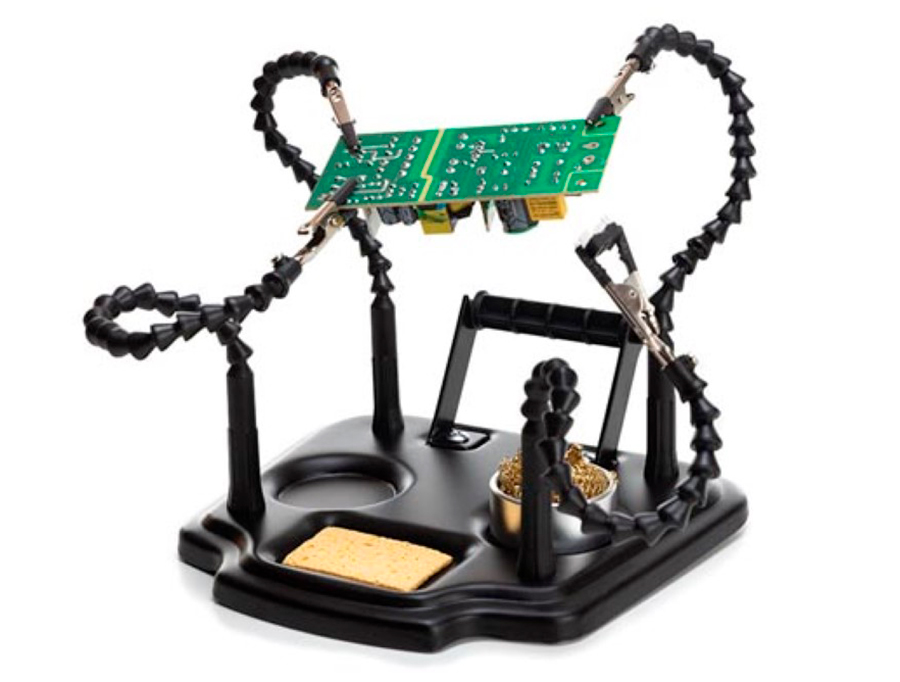 Velleman - Third hand with 4 arms, stand and soldering iron cleaner - VTHH7