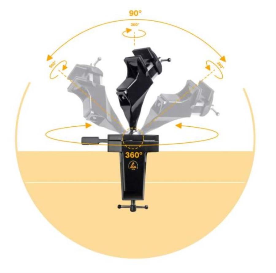 Bernstein 9-205-ESD-SET1 - ESD Pivoting Vise + Ground Connection + Cable