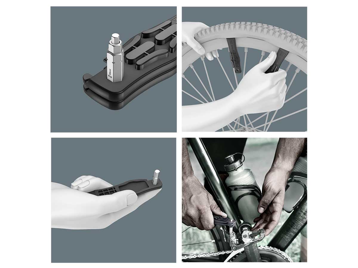 Wera Bicycle Set 15 - Herramienta Multifunción para Bicicleta con Desmontables de Neumáticos - 05004182001