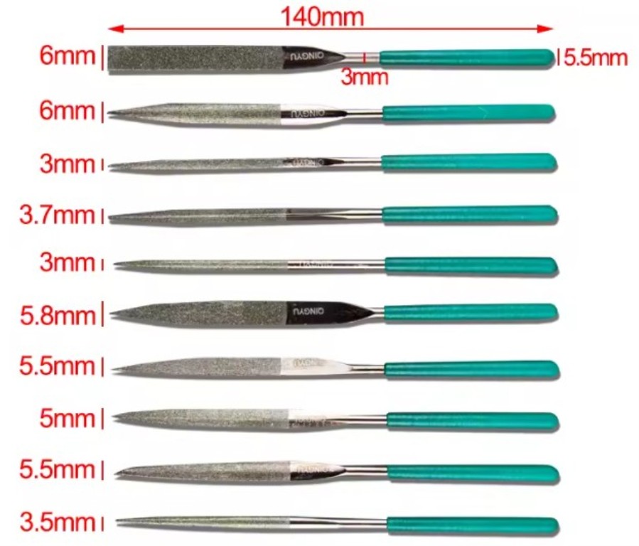 Juego de Limas de Diamante - 140 x 3 mm