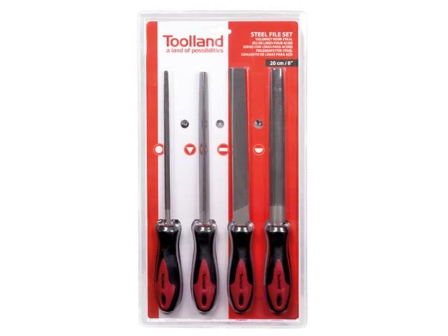 Toolland HFIS1 - Jeu de Limes pour Acier - 20 cm - 4 unités