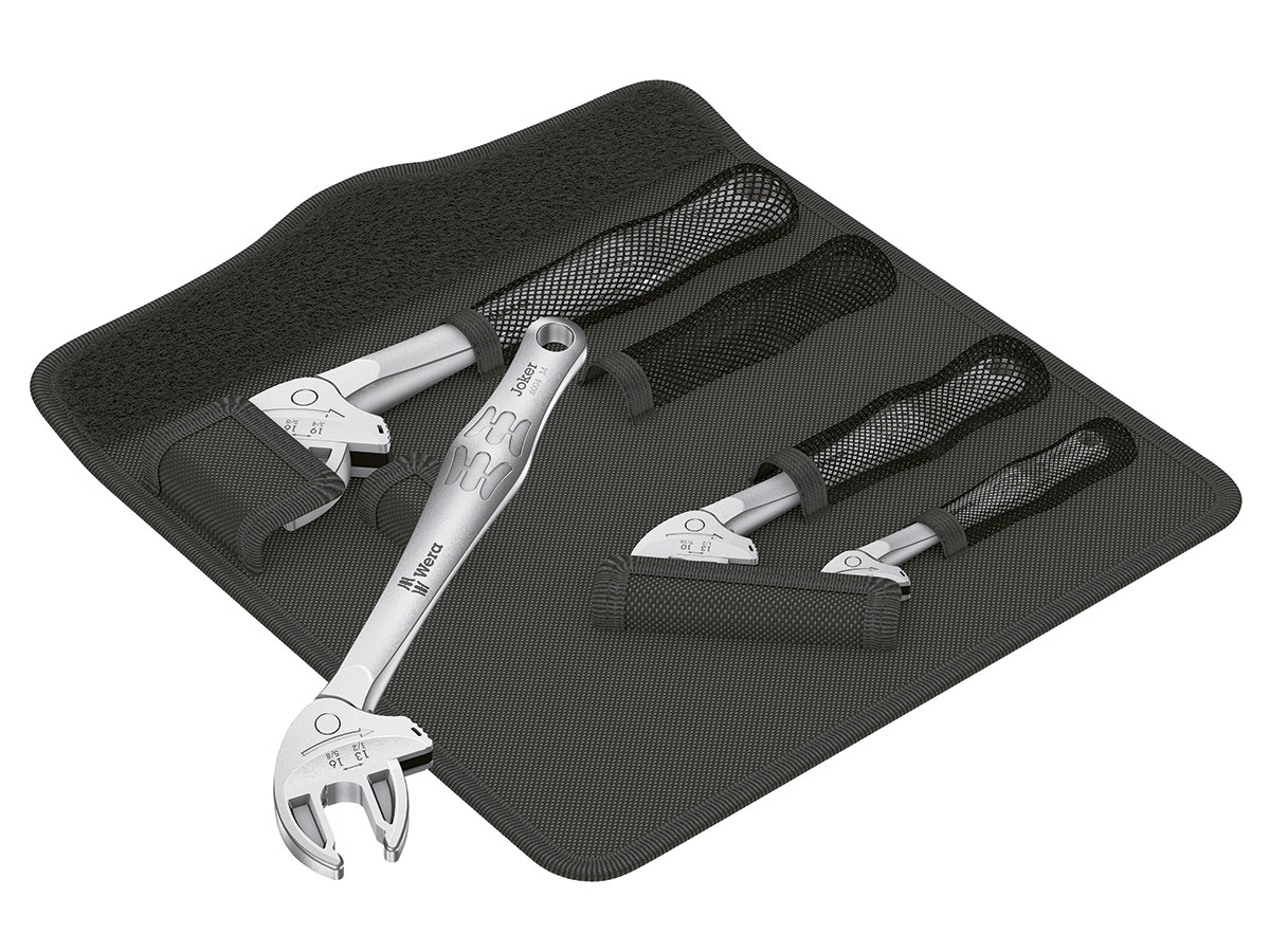 Wera 6004 Joker 4 Set 1 - Juego de llave de boca autoajustable - 4 unidades - 7 a 19 mm o 1/4 ”a 3/4” - 05020110001