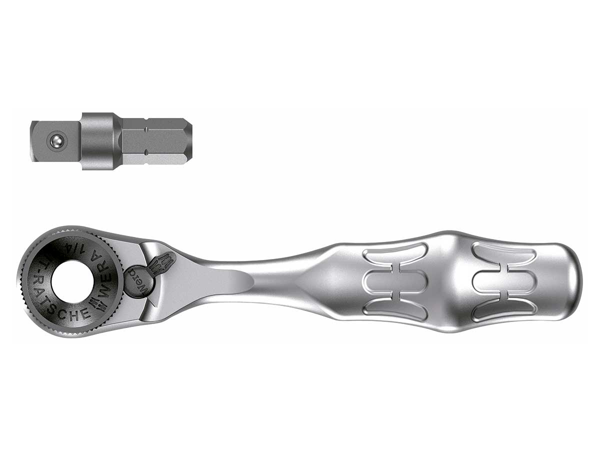 Wera 8001 A Zyklop Mini 1 SB - LLave Carraca 1/4” con Adaptador 6,3 - 05073230001