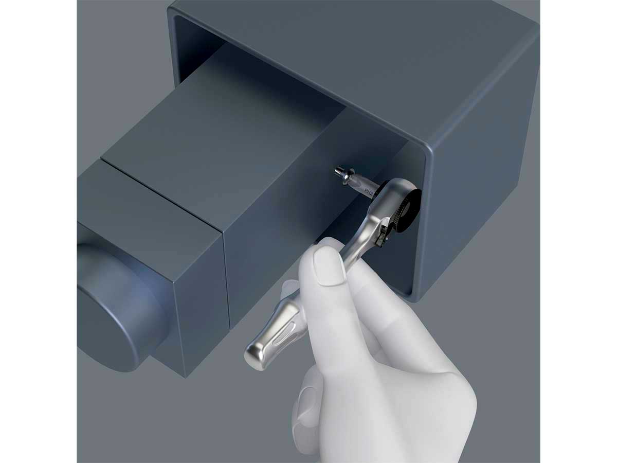 Wera 8001 A Zyklop Mini 1 SB - LLave Carraca 1/4” con Adaptador 6,3 - 05073230001