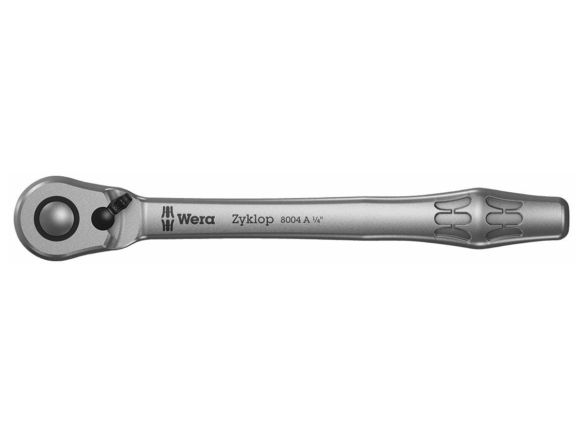 Wera 8004 A Zyklop Metal - 1/4” Ratchet Wrench with reversing lever - 05004004001