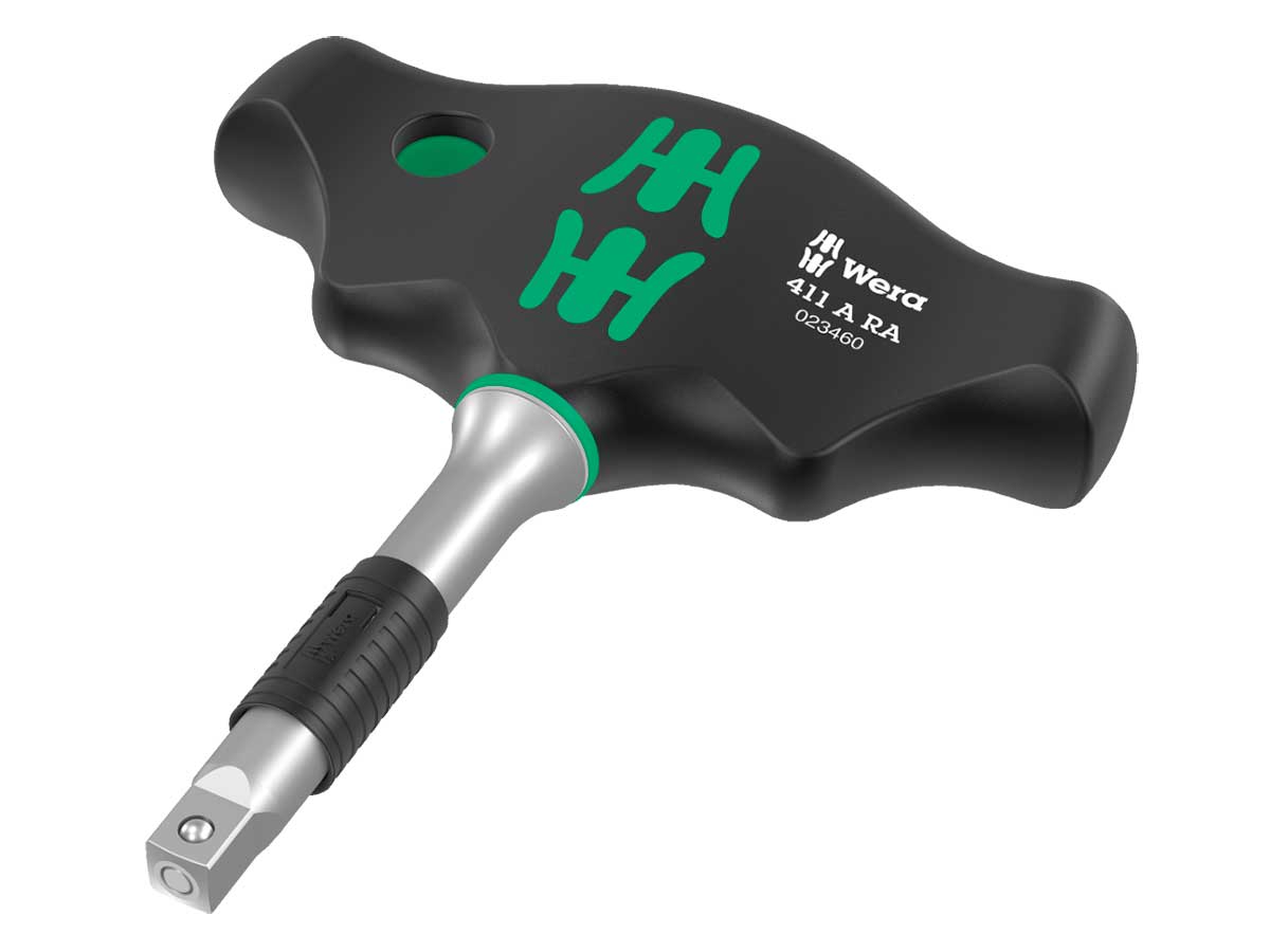 Wera 411 A RA T-handle adapter screwdriver - LLave Carraca 1/4