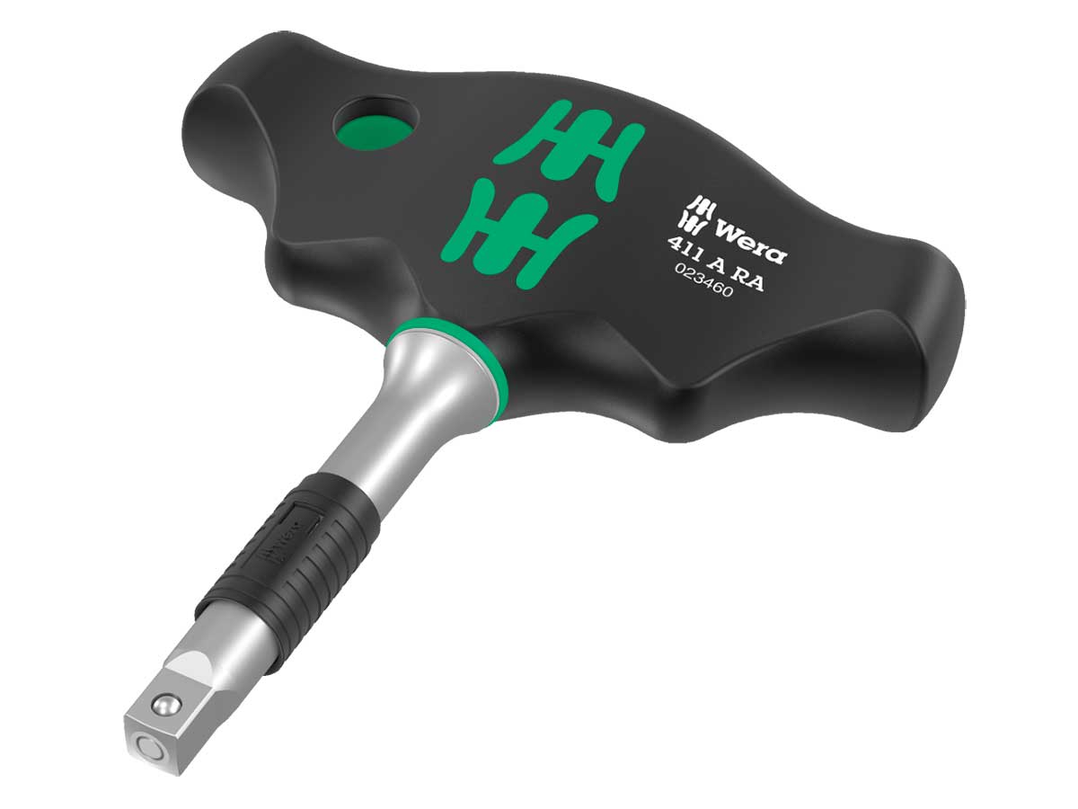 Wera 411 A RA T-handle adapter screwdriver - 1/4” T-shaped ratchet wrench - 05023460001