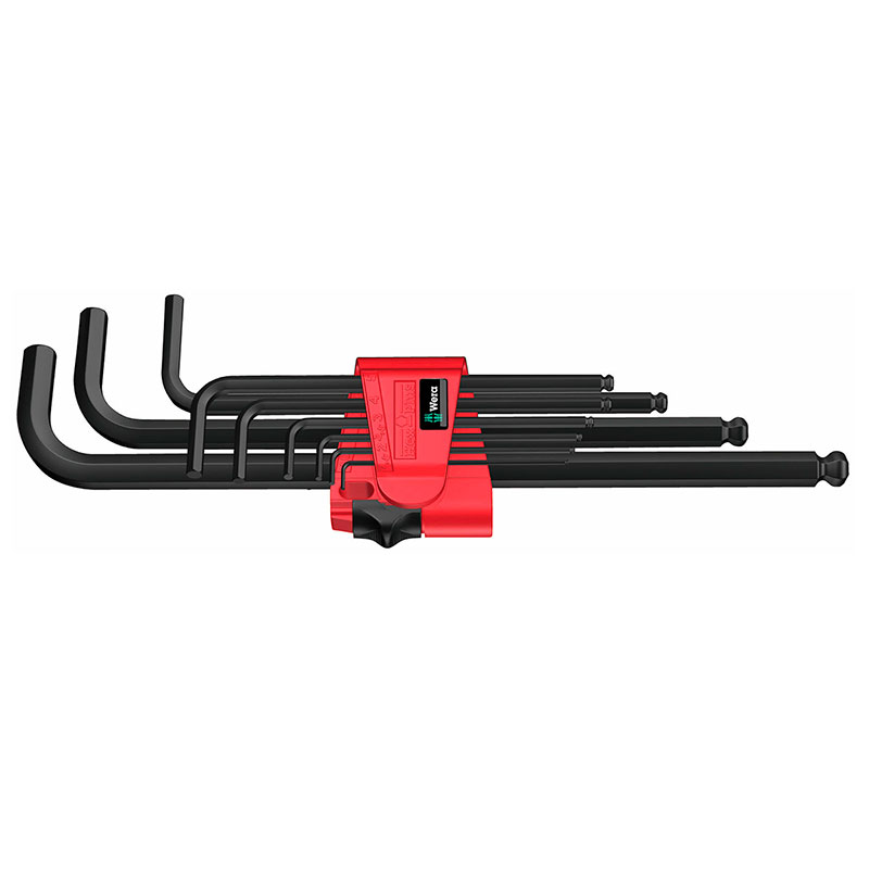 Wera 950/9 Hex-Plus 6 - Jogo de chaves Allen hexagonais profissionais com cabeça esférica e alta resistência - 05022086001