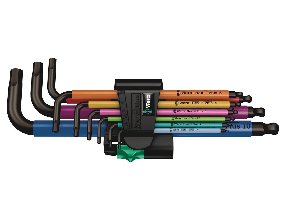 Wera 950/9 Hex-Plus Multicolour 1 - Juego de llaves acodadas métricas, BlackLaser - 05022089001
