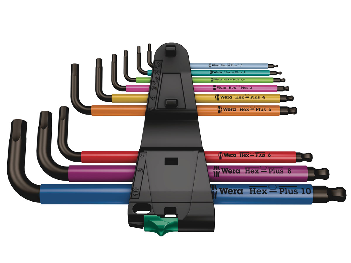 Wera 950/9 Hex-Plus Multicolour 1 - Juego de llaves acodadas métricas, BlackLaser - 05022089001