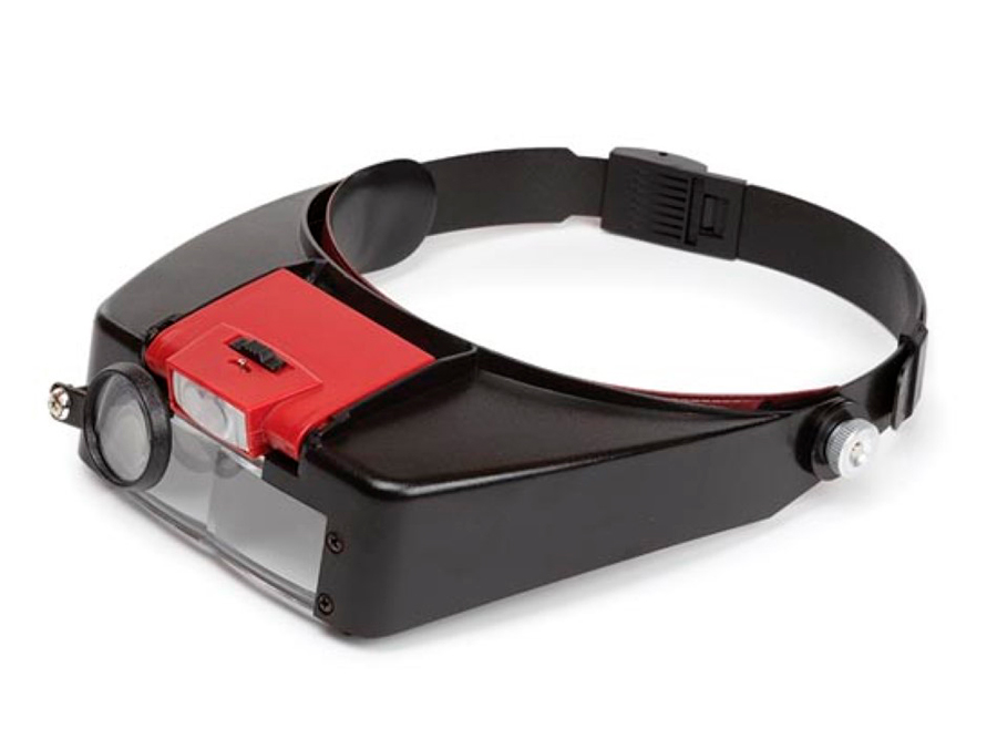 Velleman - Lupa de cabeça, com iluminação LED, ampliação 1.8x/2.3x/3.3x, com módulo de luz ajustável - VTMG13N