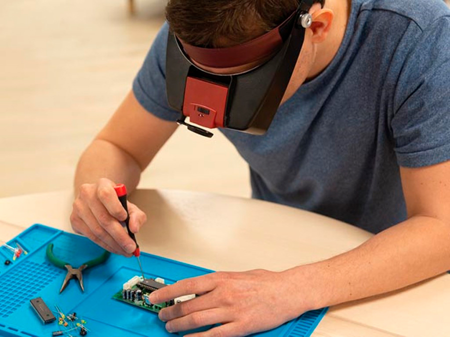 Velleman - Loupe frontale, avec éclairage LED, grossissement 1.8x/2.3x/3.3x, avec module d&aposéclairage réglable - VTMG13N