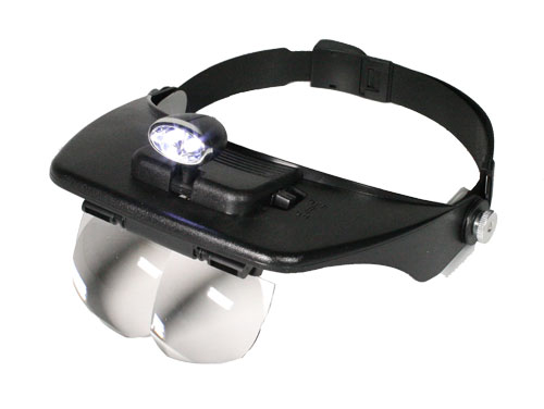 Lupa de Cabeza Estilo Visera con Iluminación LED, 1.2x, 1.8x, 2.5x, 3.5x