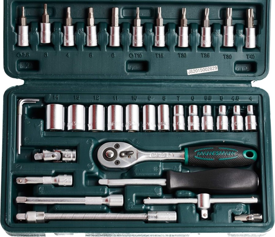 Mannesmann M2040 - Jeu de clés à douille 1/4 pouce - 46 pièces