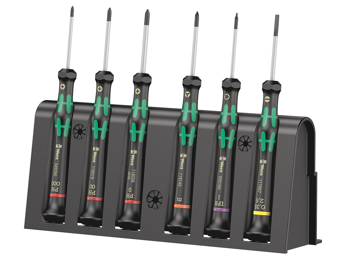 Wera 2050/6 - Jeu de tournevis électronicien + Rack - 05030181001