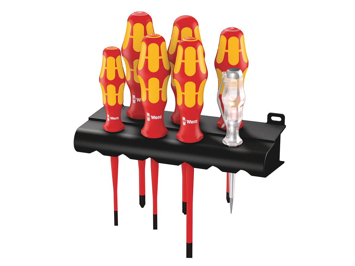 Wera 160 iS/7 Rack - Jeu de tournevis Kraftform Plus + détecteur de tension - 05006480001