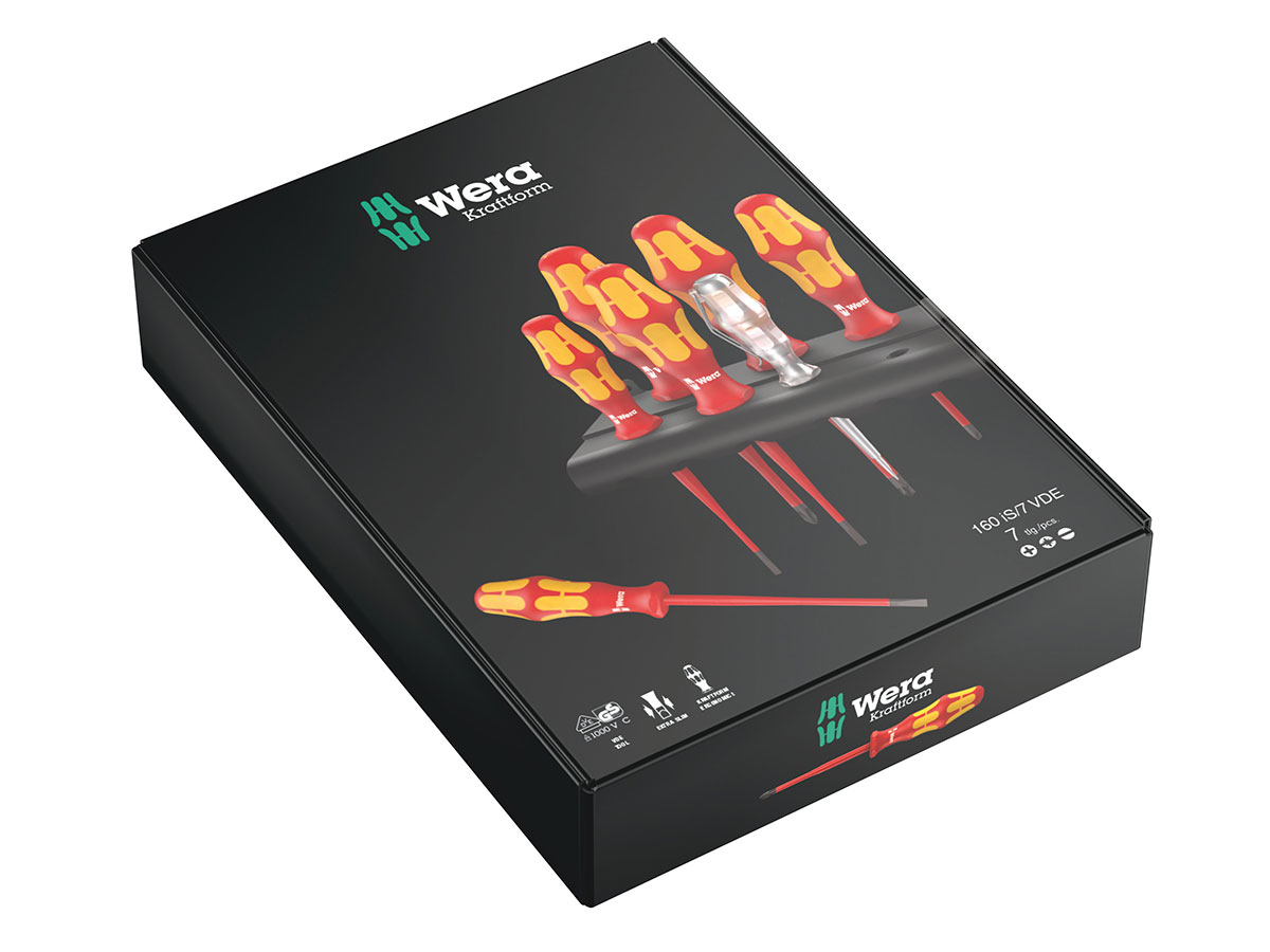 Wera 160 iS/7 Rack - Jeu de tournevis Kraftform Plus + détecteur de tension - 05006480001