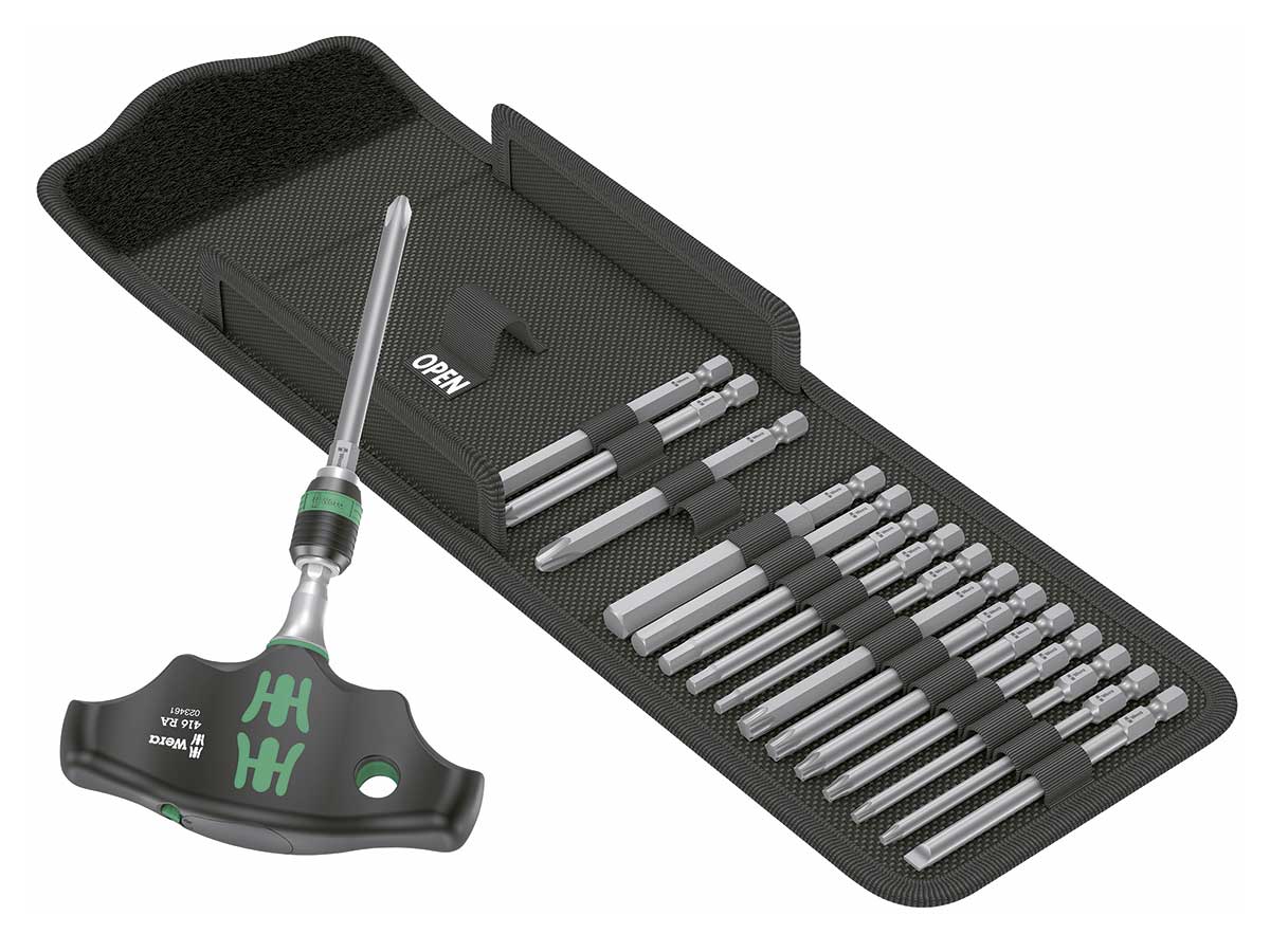 Wera Kraftform Kompakt 400 RA Set 1 - T-shaped ratchet bit case - 05023471001