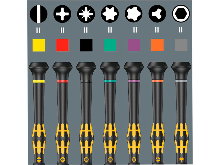 Wera Kraftform ESD Micro Big Pack 1 - Jeu de tournevis ESD pour utilisations électroniques - 05134019001