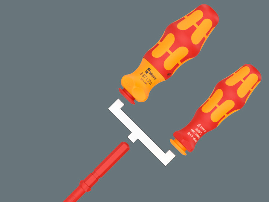 Wera Kraftform Kompakt VDE 17 RA 1 - Étui à embouts avec cliquet et isolation VDE - 05006618001