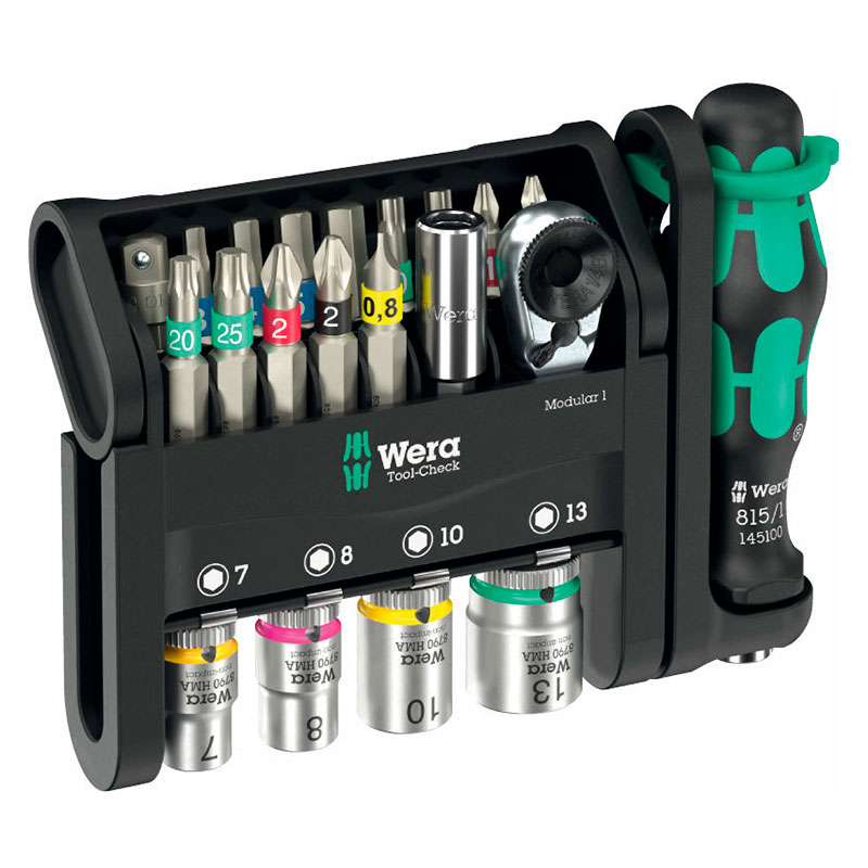 Wera Tool-Check Modular 1 - Estuche de puntas con carraca y llaves de vaso  - 05049000001