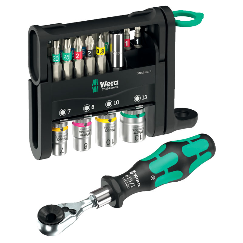 Wera Tool-Check Modular 1 - Etui d'embouts/Douilles et Mini-Cliquet - 05049000001
