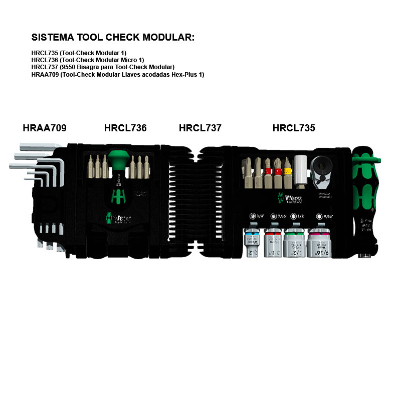 Wera 9550 Bisagra para Tool-Check Modular - Charnière pour joindre des modules - 05049004001