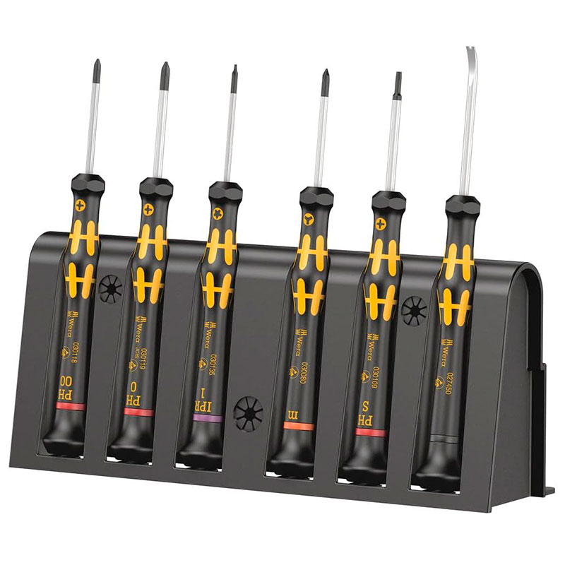 Wera Kraftform Micro 6 ESD Mobile Phone Repair Set 1 - Jeu de tournevis de précision antistatiques - ESD - 6 pièces - 05030182001