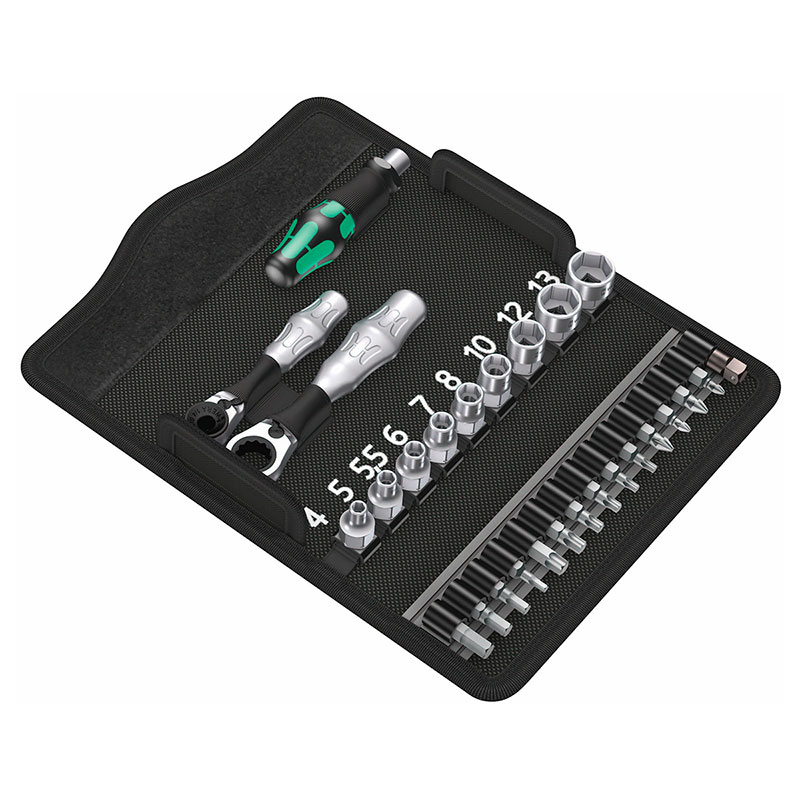 Wera Kraftform Kompakt Zyklop Mini 2, 27 piezas - 27-piece tool set with 2 ratchets - 05135918001