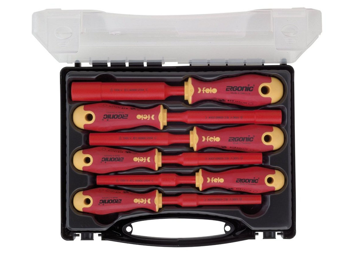 Felo Serie 419 Ergonic M-Tec - Set Chaves Sextavada Soquete Tubular (Hexagonal) - Isolados VDE 1000 V - Magnéticos - 419 106 36