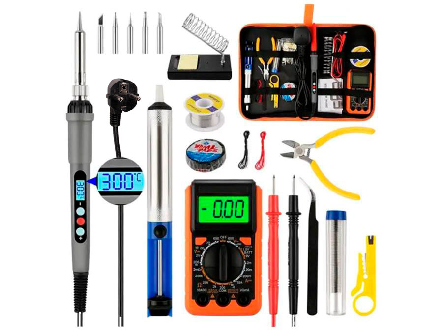 Briefcase with Tools with Soldering Iron + Multimeter