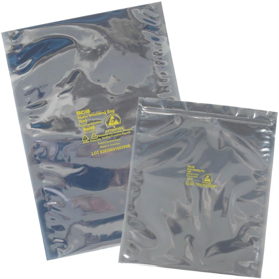 SCS 300810 - Translucent Antistatic Bag with ZIP Closure - 203 x 254 mm - Silver - 100 Units