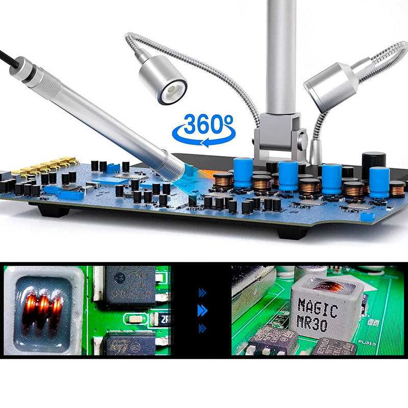 Andonstar AD409-PRO ES - Microscope numérique avec écran 10,1” et endoscope électronique
