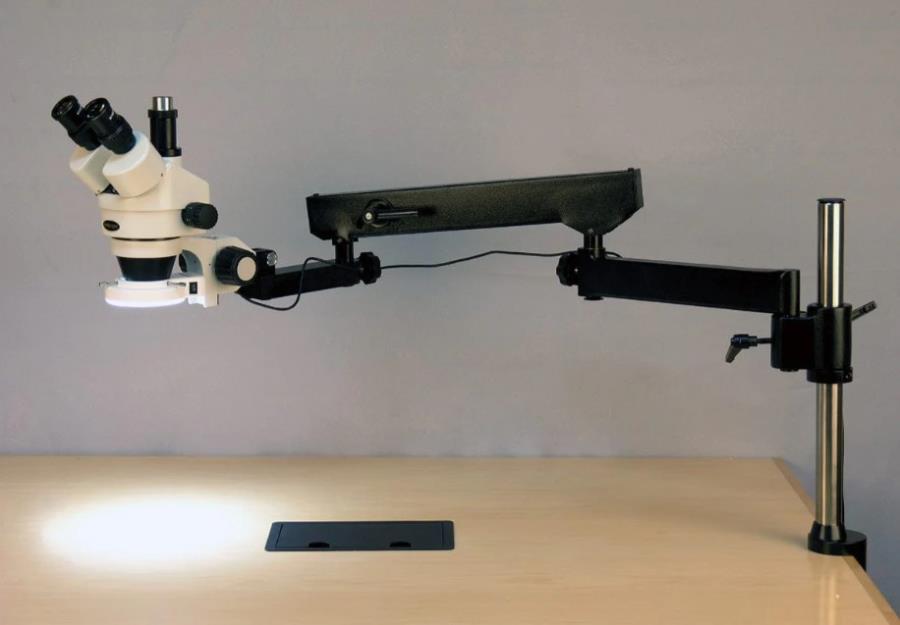 AmScope HD408N + SM-8TZZ-PARA-18M3 + RU050 - Microscopio 4K 8MP HDMI/LAN/WiFi + Brazo + Lente 3.5X a 180X + Anillo luz + Cámara 14MP + Lente 0,5X