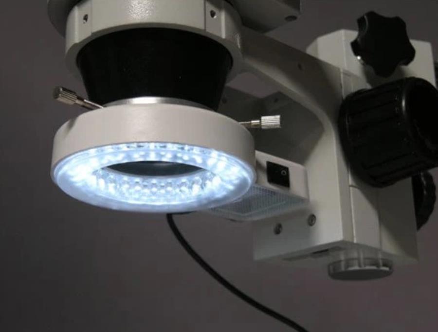 AmScope SM-3T - Microscopio trinocular estereoscópico con cámara 5 MP y anillo de luz - SM-3T-54S-5M-3PL