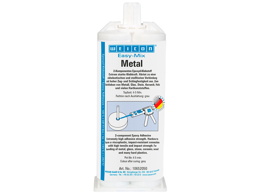 Weicon Easy-Mix Metal Adhesivo Epoxi - Gray Quick Metal Epoxy Resin - 50 ml - 10652050-36