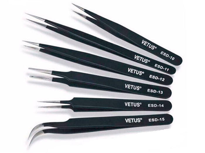 Conjunto 6 Pinças Antiestáticas