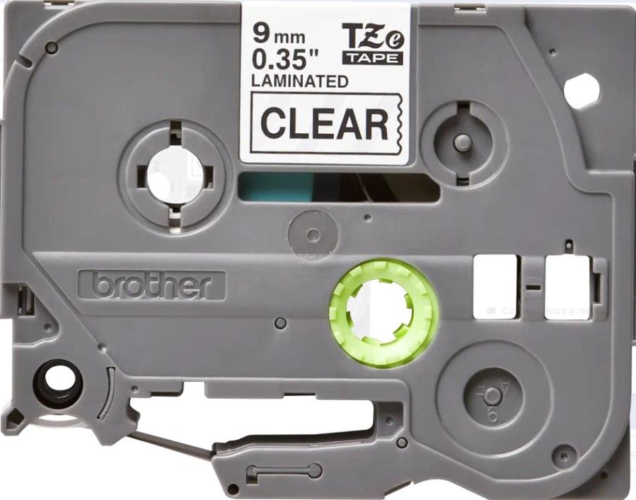 Brother TZe-121 - Cinta Laminada Estándar, 9 mm, Color Negro sobre Transparente - TZE121