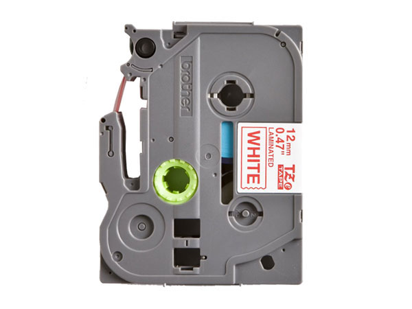 Brother TZe-232 - Cinta Laminada Estándar, 12 mm, Color Rojo sobre Blanco - TZE232