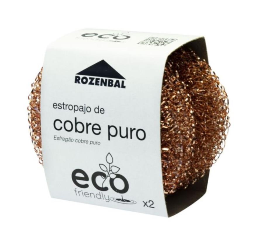 Rozenbal 59061 - Éponge de Nettoyage de Pointe en Fil de Cuivre pur - 2 unités