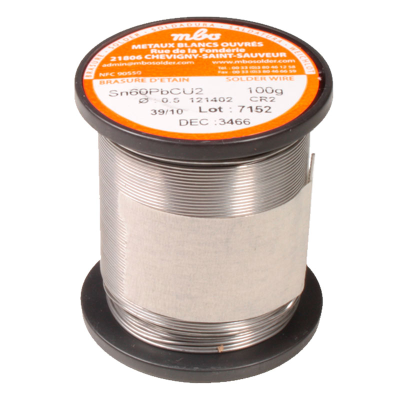 mbo - Rolo de Solda em Fio 60%Sn 38%Pb 2%Cu, 0,5 mm 100 g - 121402