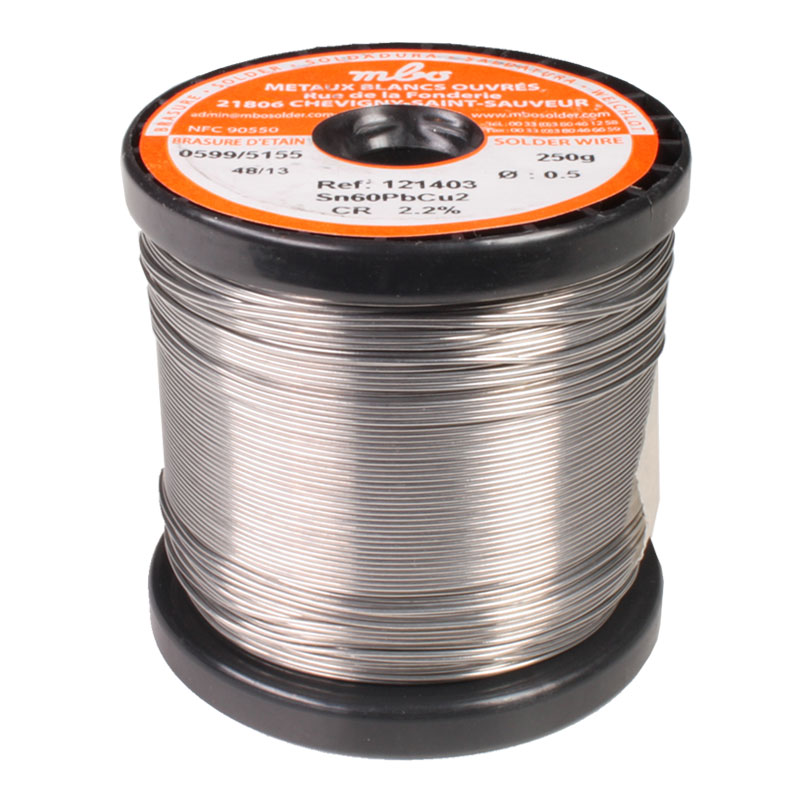 mbo - Estaño para soldar 60%Sn 38%Pb 2%Cu, 0,5 mm 250 g - 121403