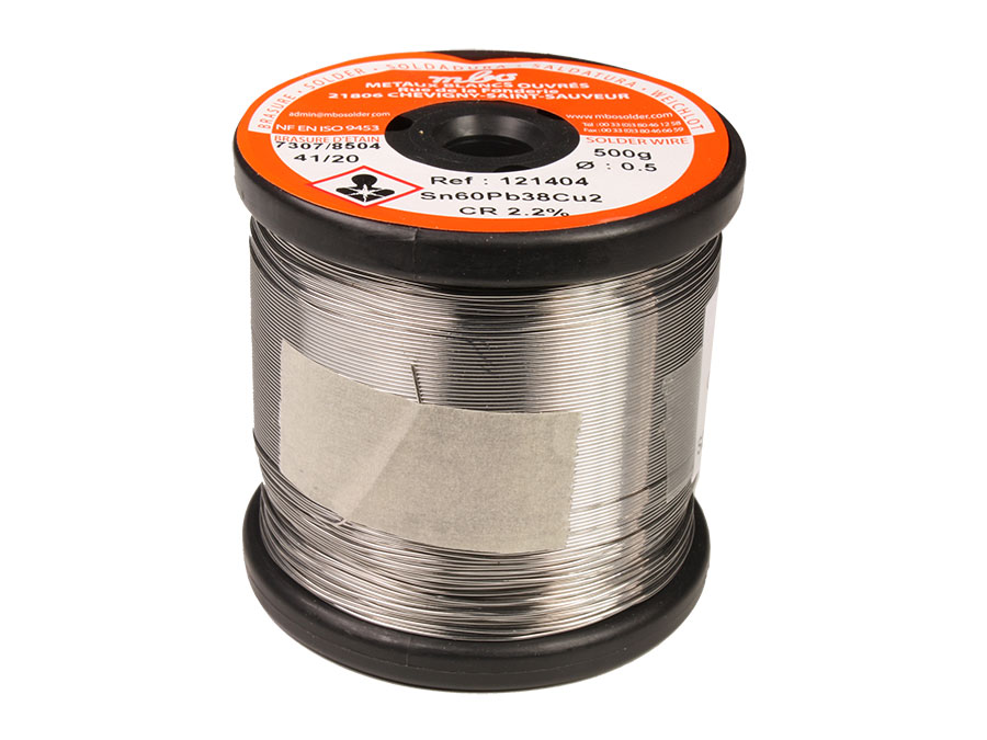 mbo - Estaño para soldar 60%Sn 38%Pb 2%Cu, 0,5 mm 500 g - 121404