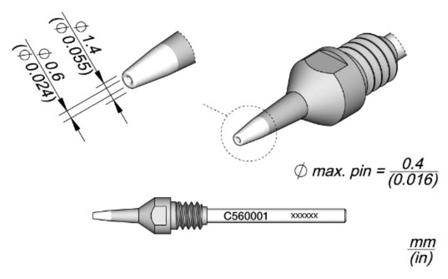 JBC C560001 - Through-hole Desoldering Tip Ø 0.6 mm